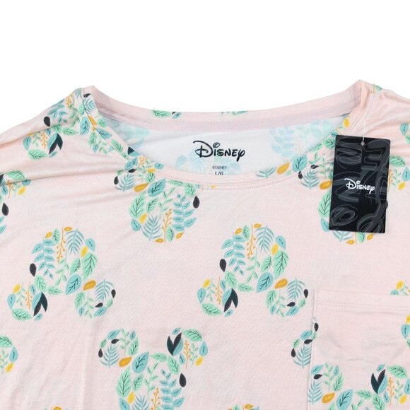 NWT Disney Large Sleepwear Pajama Set Multicolored Floral Mickey Mouse Print - Picture 10 of 16
